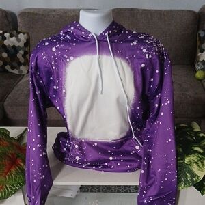 Purple and White Splatter Hoodie